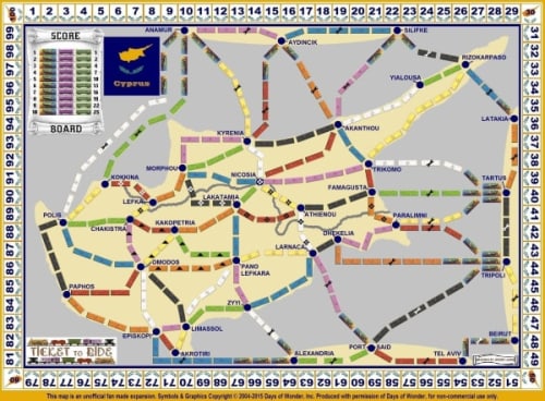 Cyprus (fan expansion for Ticket to Ride)