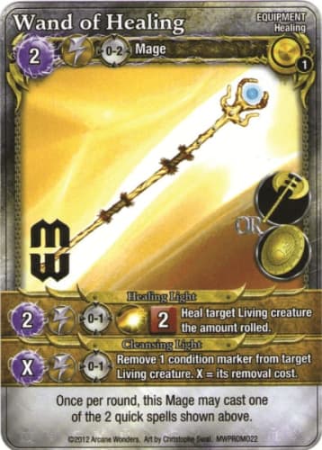 Mage Wars: Wand of Healing Promo Card