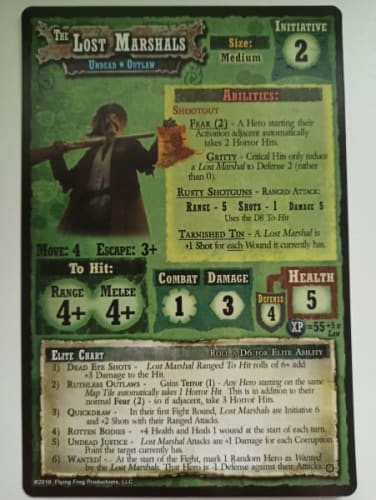 Shadows of Brimstone: Undead Outlaws and Undead Gunslinger Deluxe Enemy Pack – The Lost Marshals Enemy Record Sheet