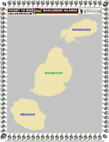 Mascarene Islands (fan expansion for Ticket to Ride)