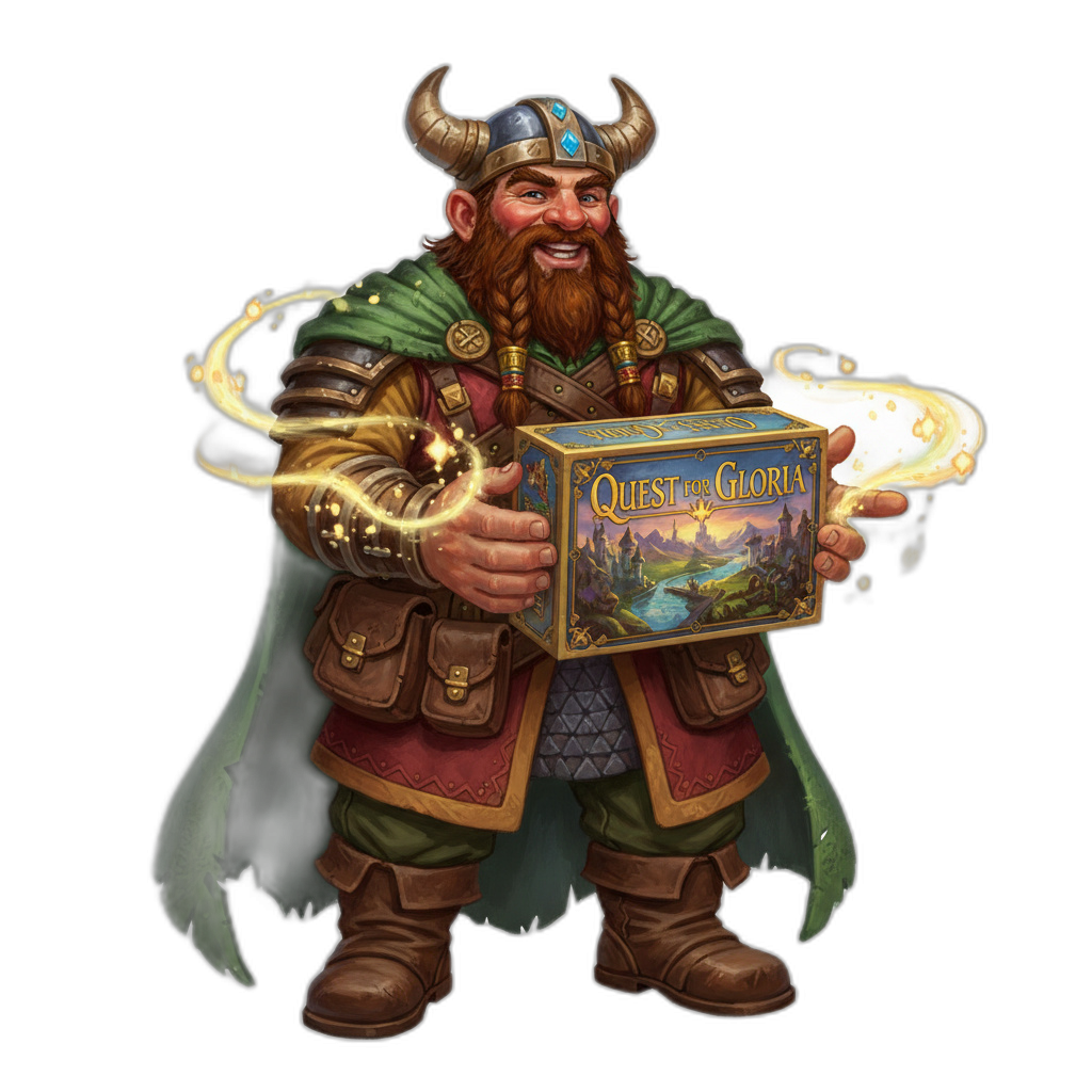 Friendly dwarf warrior ready to share games