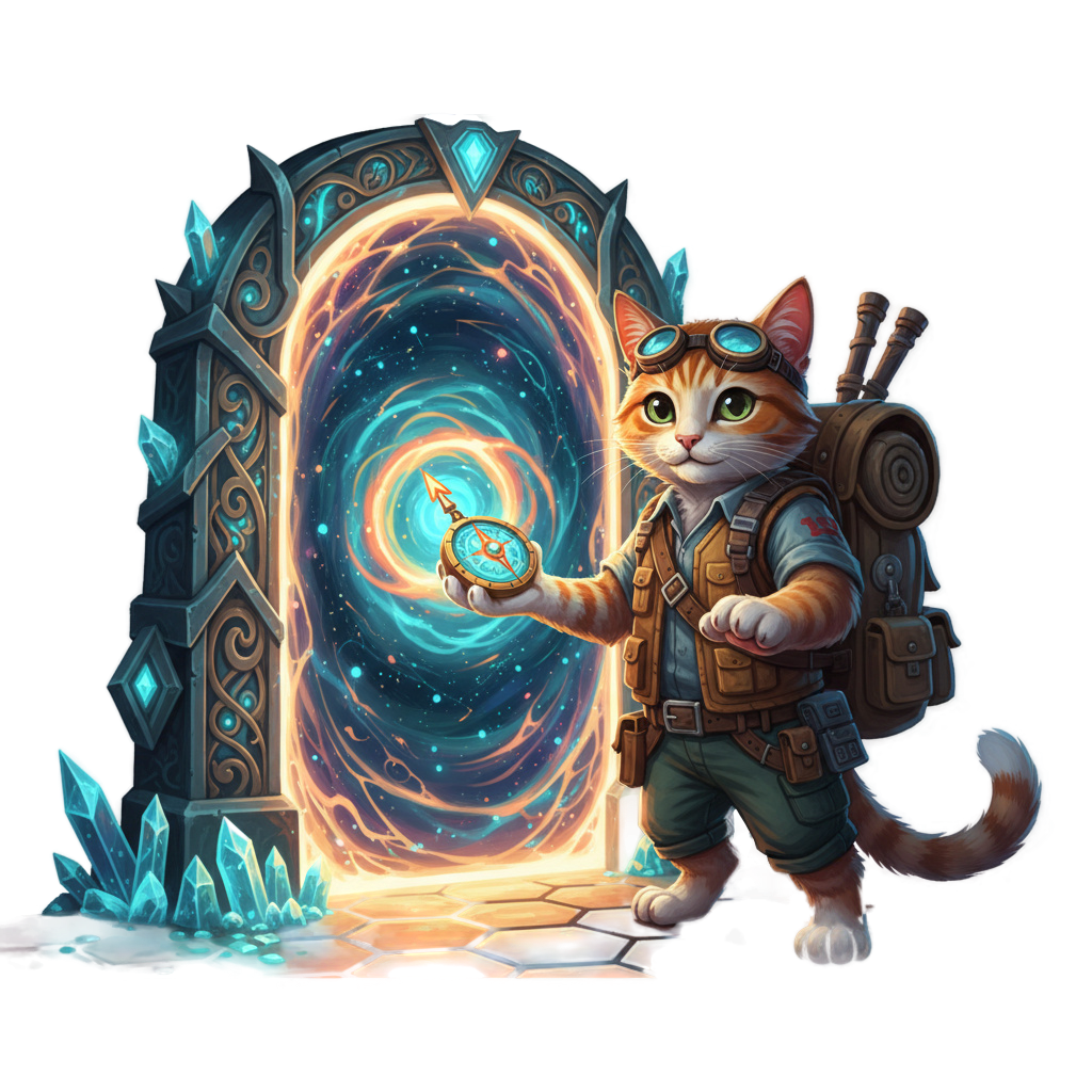 Adventurer cat beckoning you to join