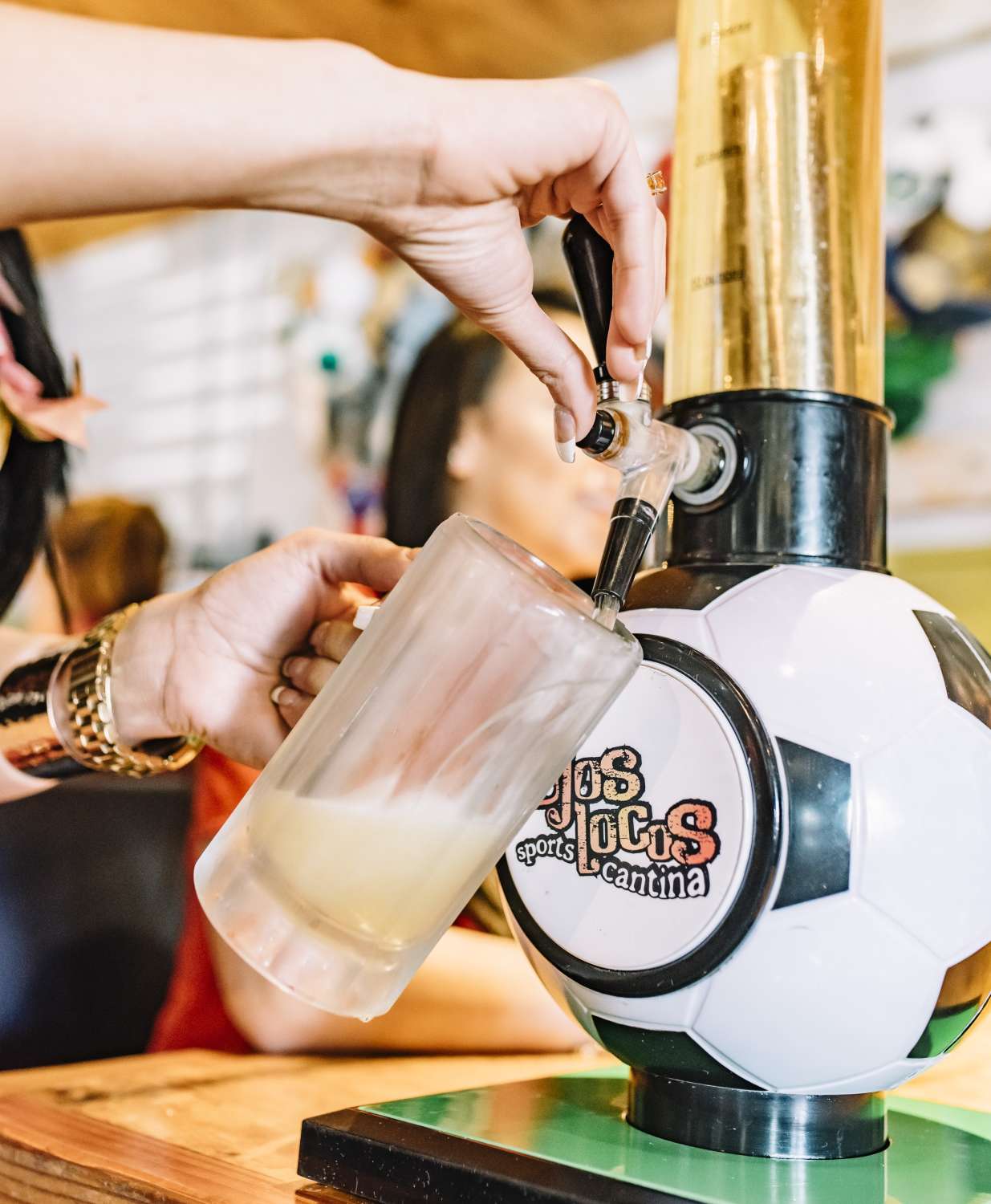 Ojos Locos Beer being served during happy hour