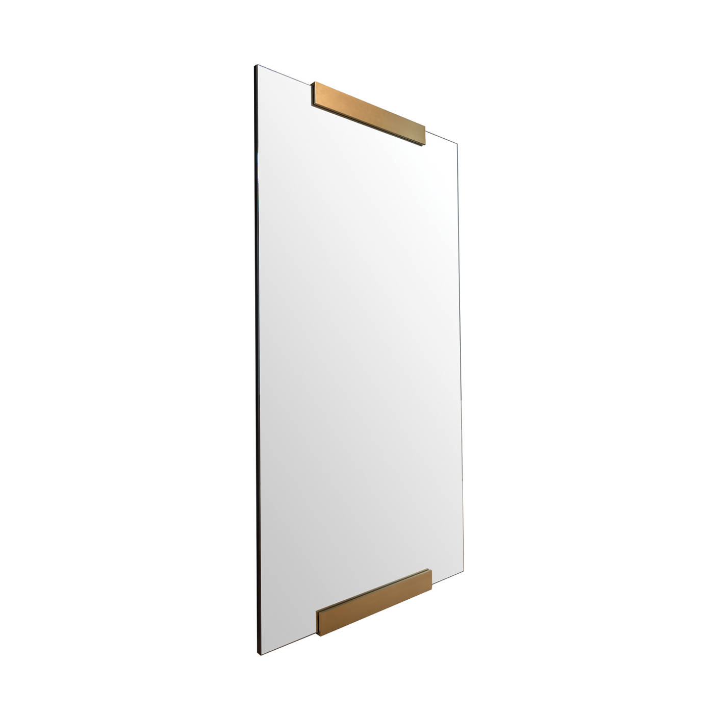 Beveled Mirror Clip Set 5/8 Wide - Brass