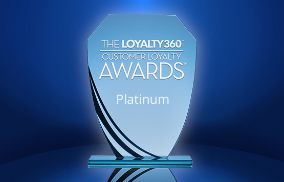Brierley executives hold Brierley's first place (Platinum) award at the 2022 Loyalty360 Customer Loyalty Expo.