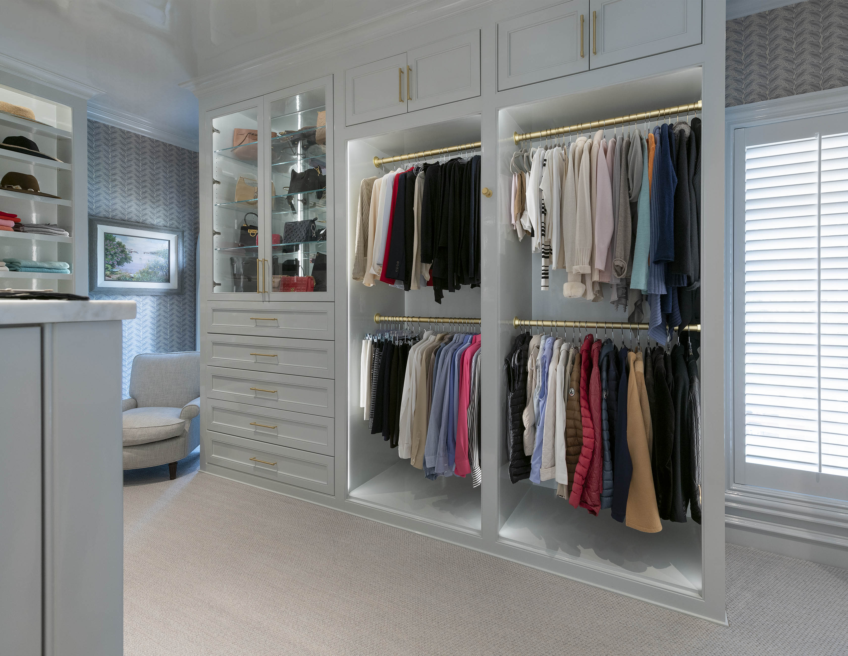 Walk Closet with Louis Vuitton Art - Transitional - Closet