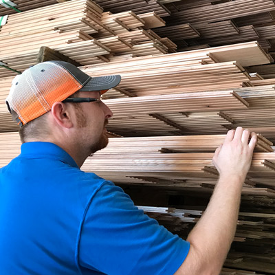 Hardwood flooring in stock at our sawmill in Texas.