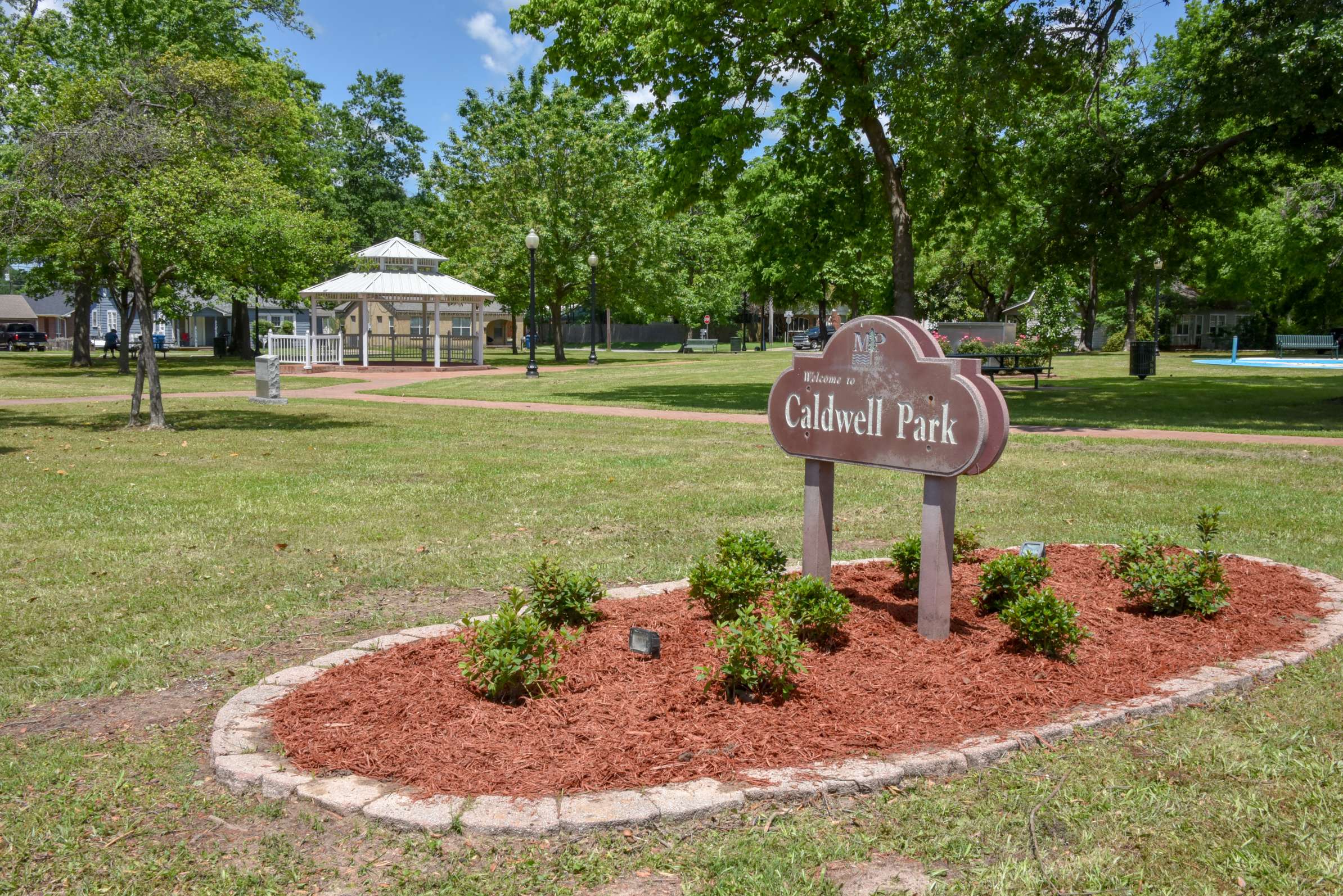 Caldwell Park sign Mount Pleasant texas