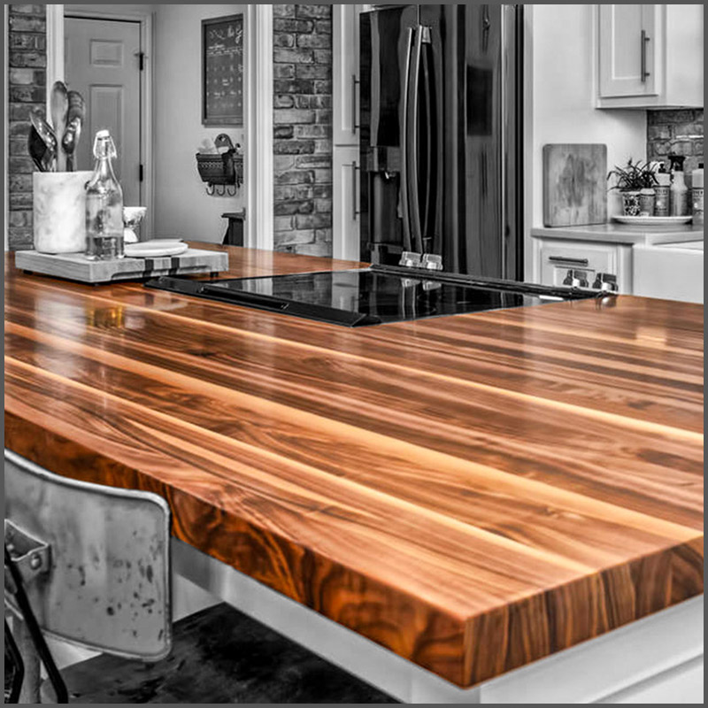 Walnut Butcher Block Countertop - Custom Butcher Block Island - Wooden –  Strong Oaks Woodshop