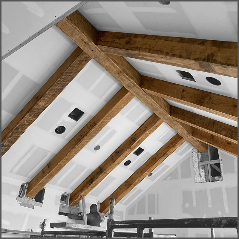 Kiln dried hardwood beams.