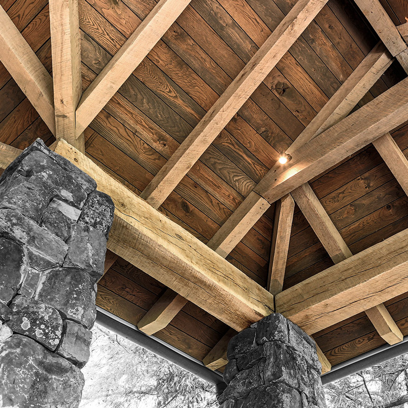 distressed wood beams