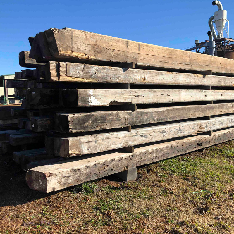 salvaged wood beams