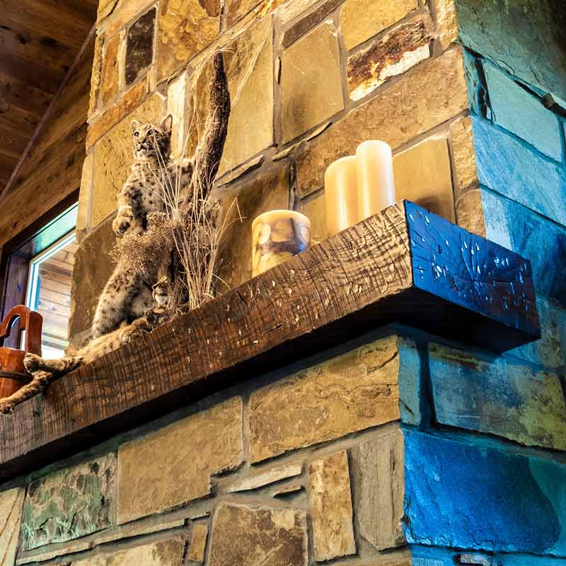beam fireplace mantel