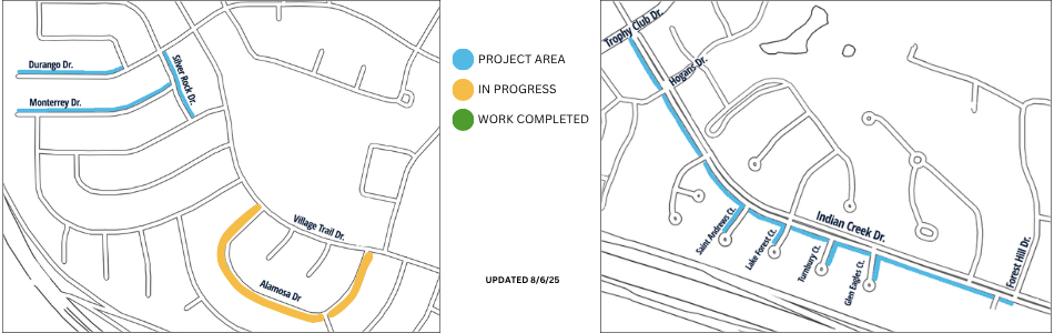 Map of project area showing Alamosa Dr under construction