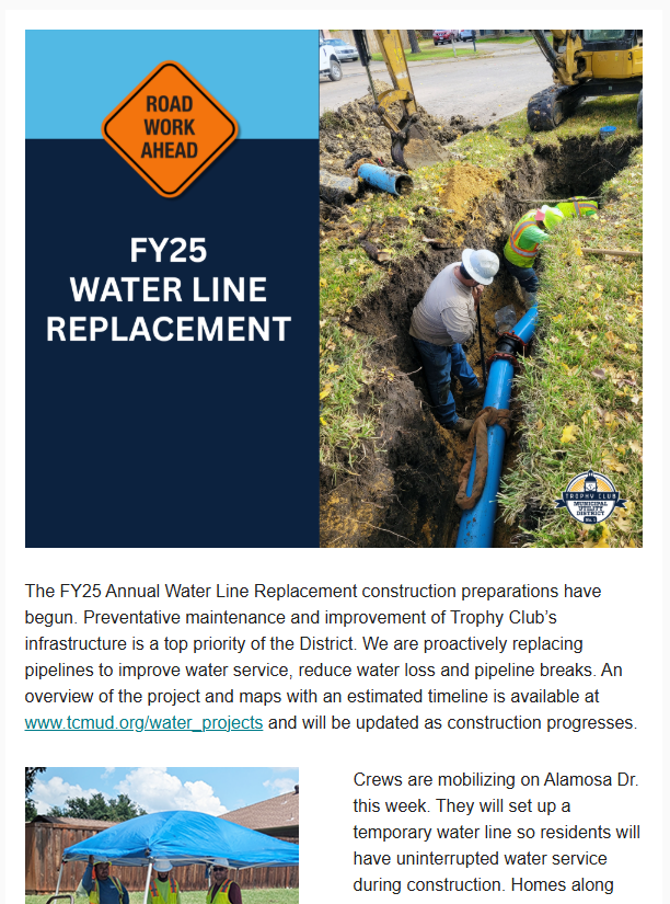 Water Line Replacement Kick Off