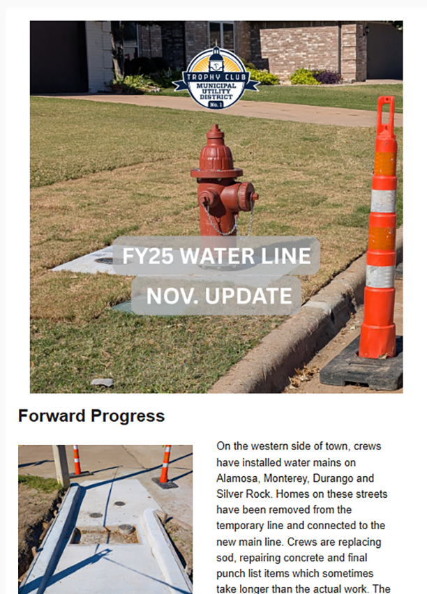 FY25 Water Line Project Update-November email
