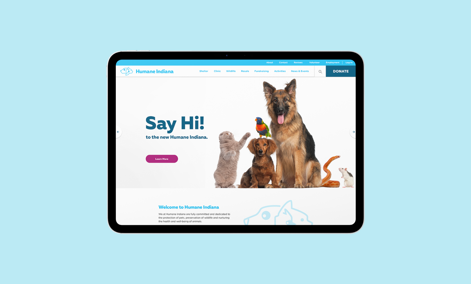 Humane Indiana Website Design