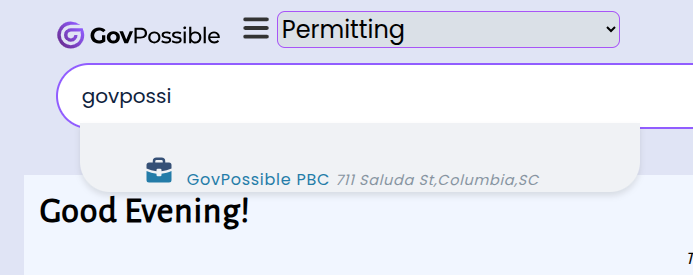 Permitting search with the new Contractor search scope option