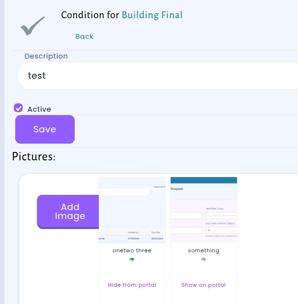 Inspection condition photos displayed on the public permit portal