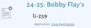 License detail page showing the new View Application link below the license information