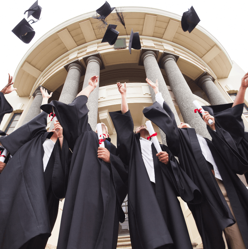 Tasmanian University graduates celebrating their graduation