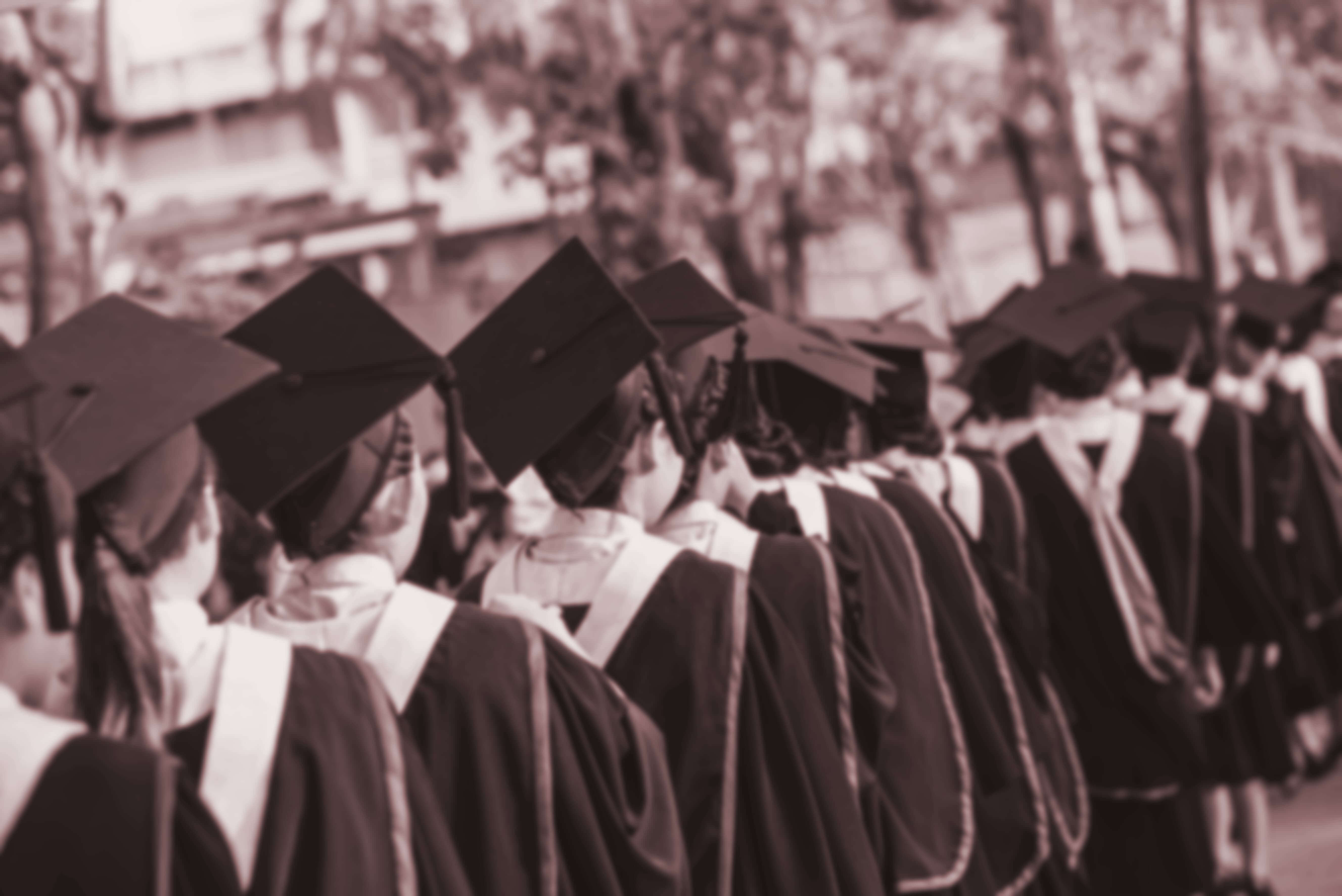 SA graduates lining up for their graduation