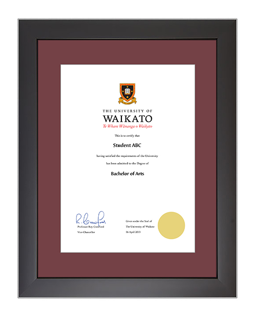 Degree certificate frame