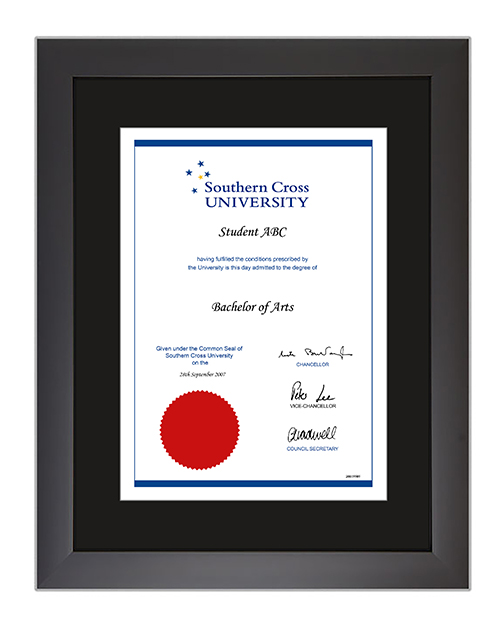 SCU certificate frame - Modern Black