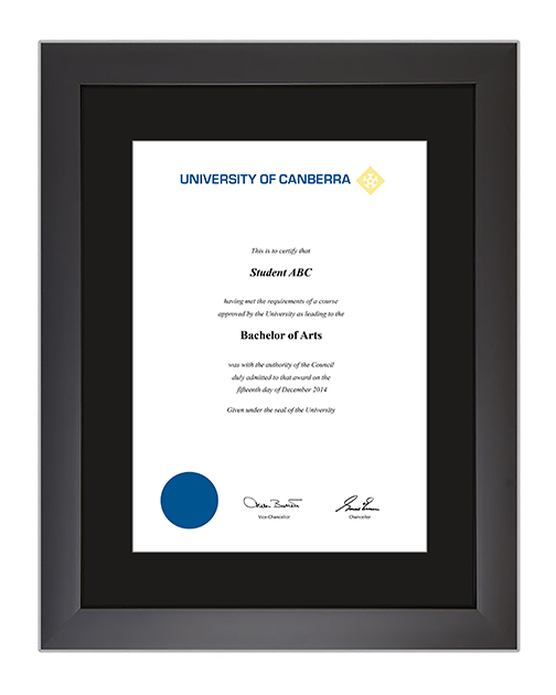UC certificate frame - Modern Black