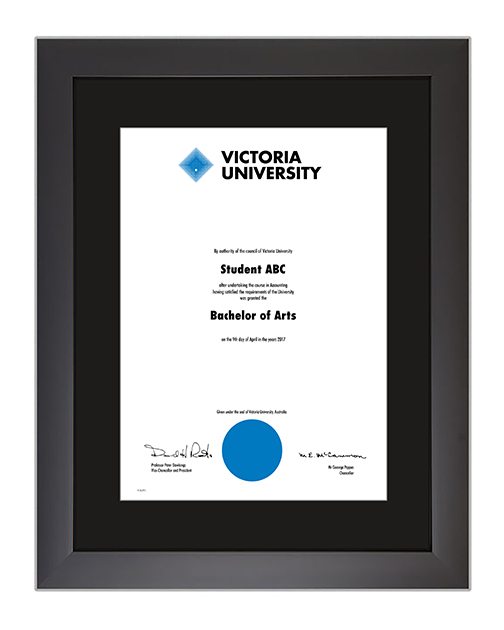 Victoria University Degree frame Modern Black