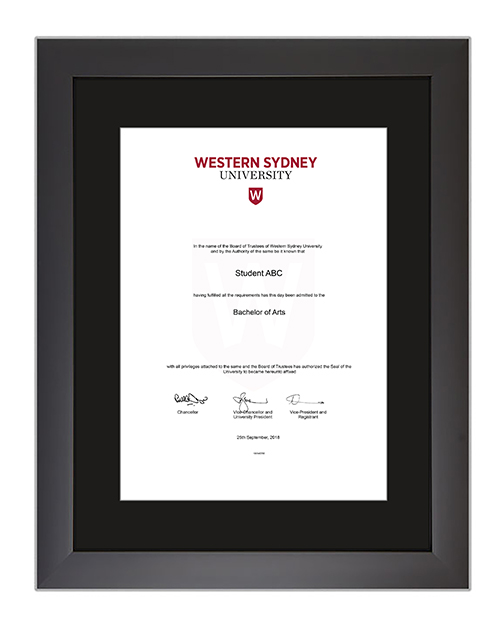 UWS certificate frame Modern Black