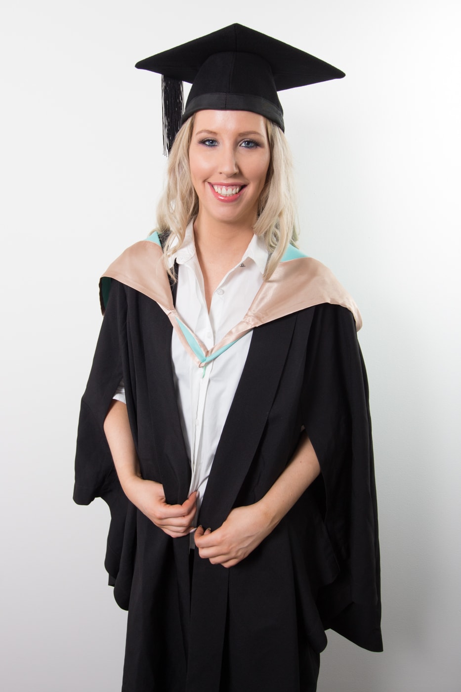 green emerald velvet dress UT Official Bachelor's Cap and Gown