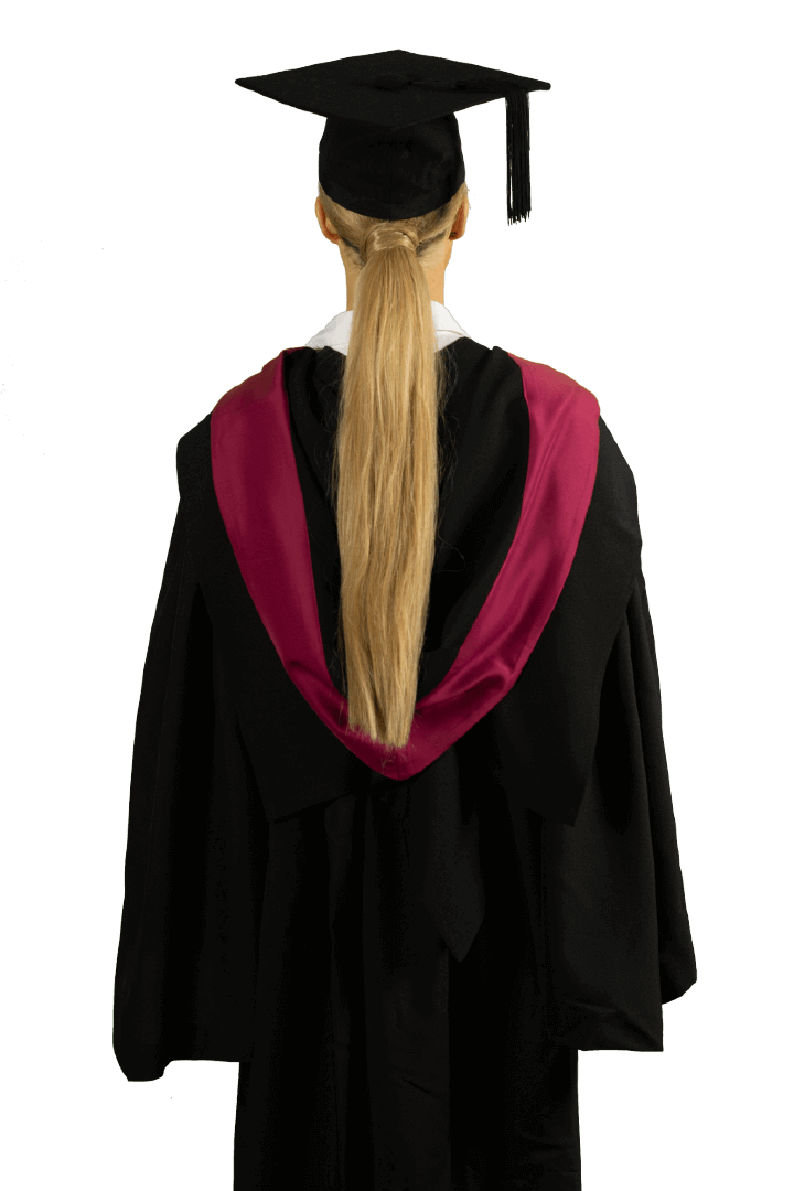 SCU Bachelor of Law graduation gown set - Back view