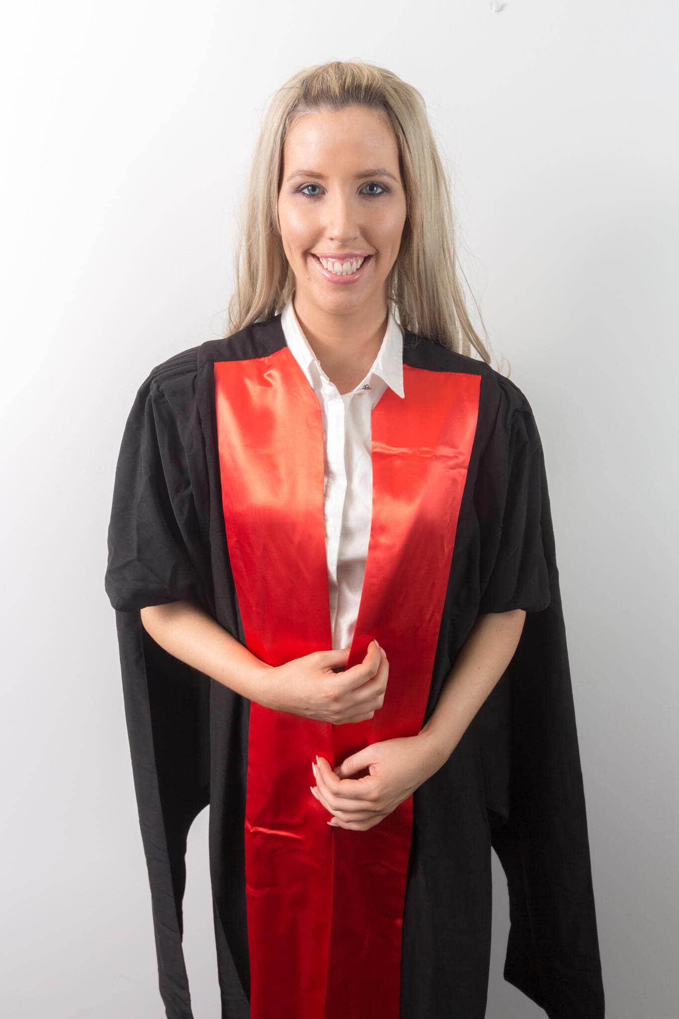 PhD gown with red satin lining