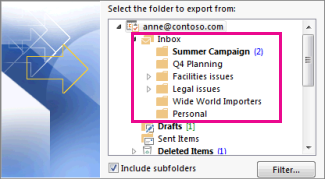 Select Mail Folder