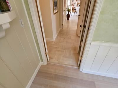 Whitewash Parquet Refinish