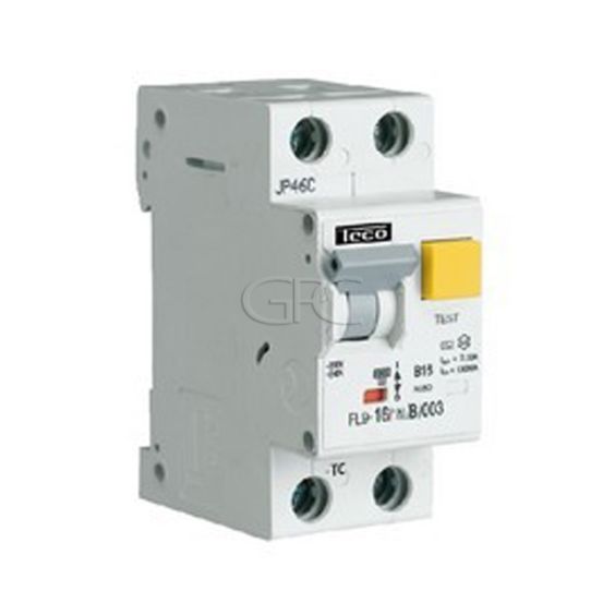 FL9101NC03A / 157769 Teco Differentieelautomaat FL9 TC 1P+N 10A 300mA Curve C 5385 img