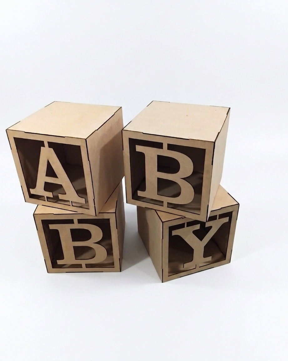 Cubos Decorativos De Fibrofácil "BABY" (3 mm)