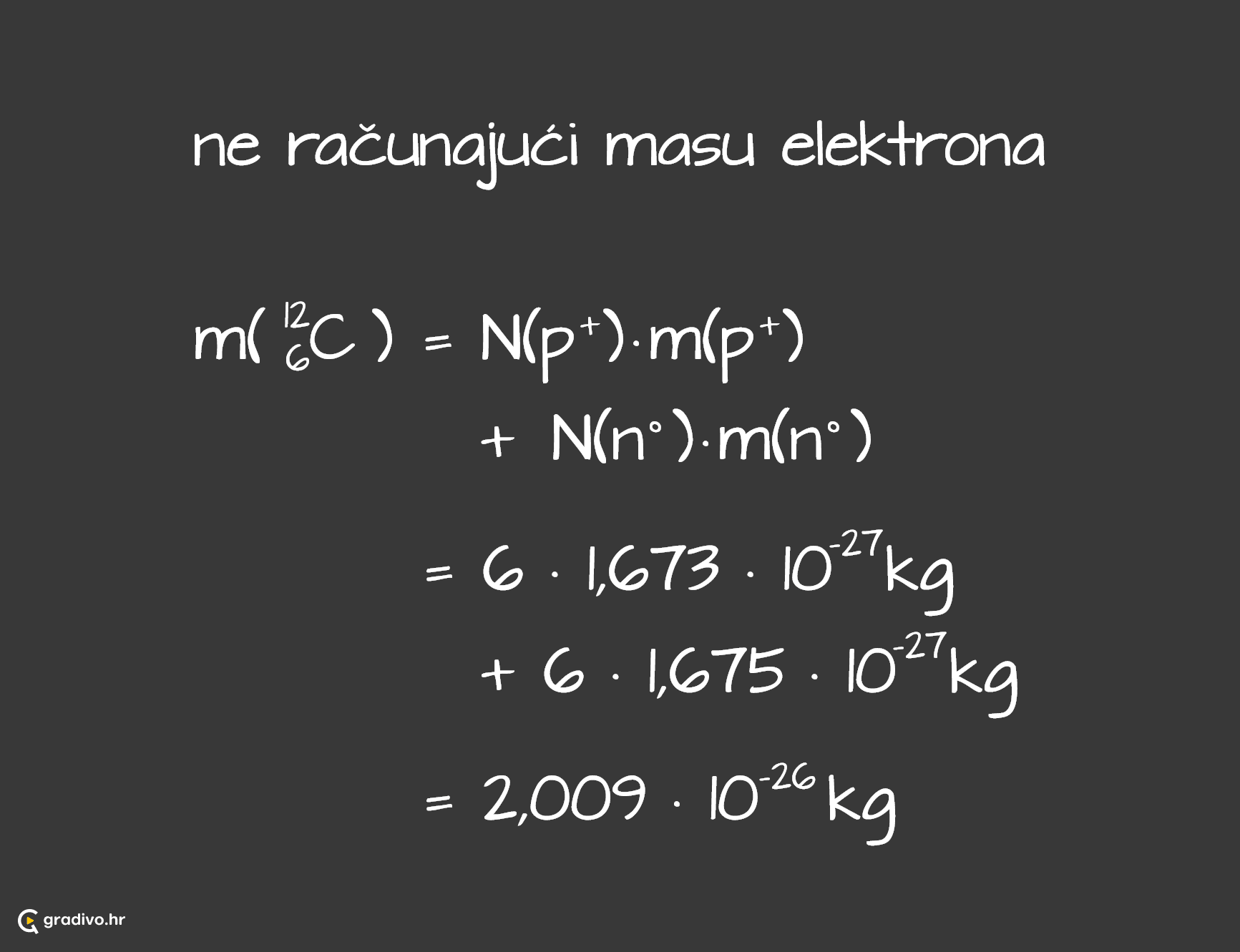 pr masa atoma bez elektrona