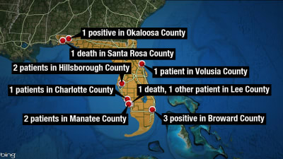 1st deaths, cases mount in Florida