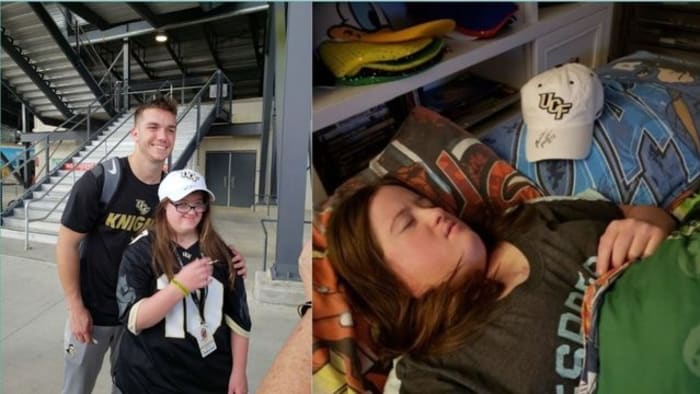 UCF quarterback for giving daughter his hat