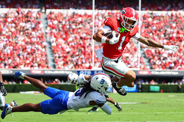 Stockton has 3 TD passes and Frazier runs for 3 scores as No. 3 Georgia beats Tennessee State 63-3