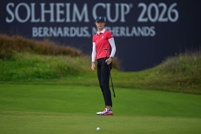 Team captain Angela Stanford rues missed putts by Americans and slow greens at the Solheim Cup