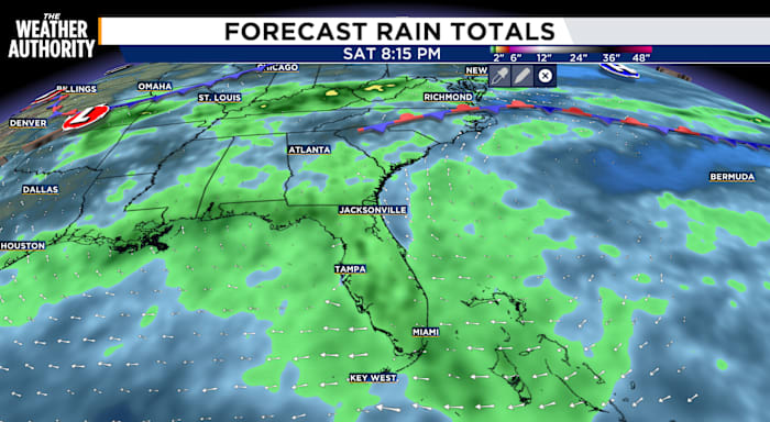 Sea Breezes Merge, Causing Locally Heavy Rain Through Evening
