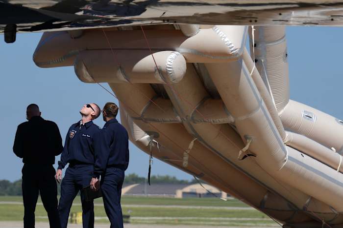 Trump's trip to GOP soiree in Texas is briefly delayed after Air Force One's emergency slide deploys