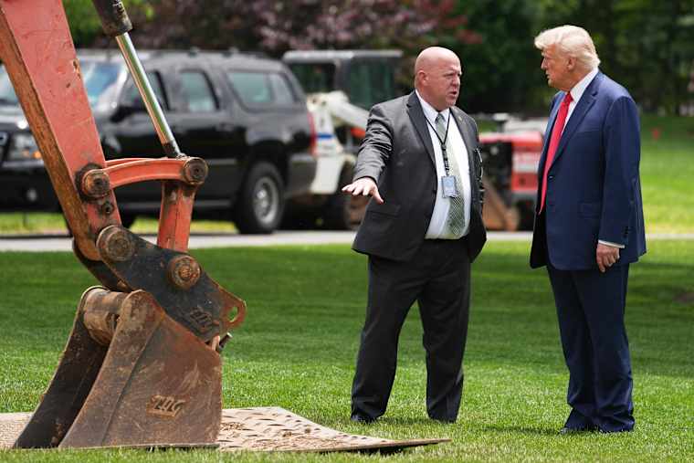 White House breaks ground on Trump projects to pave over Rose Garden grass, add flagpoles to lawns