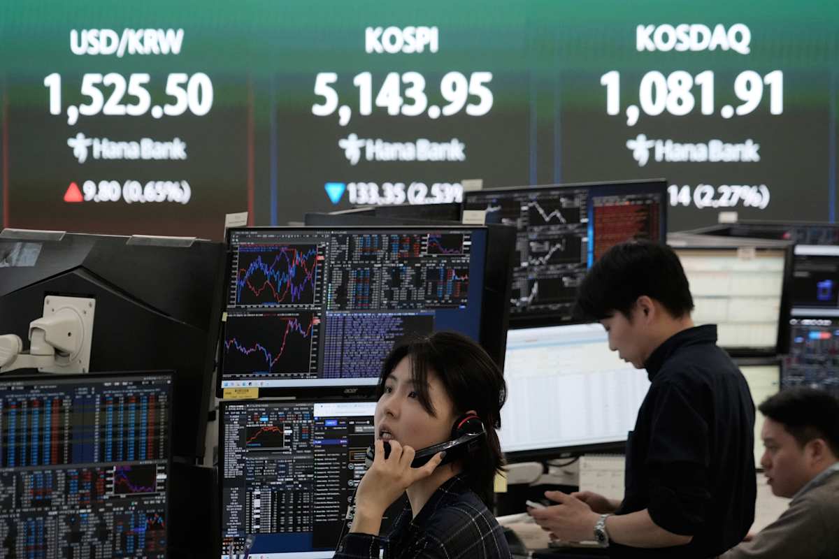 한국 코스피 증시 전광판 자료사진