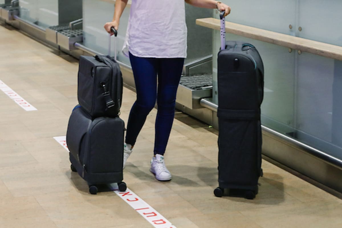 carry-on bag and a full suitcase 