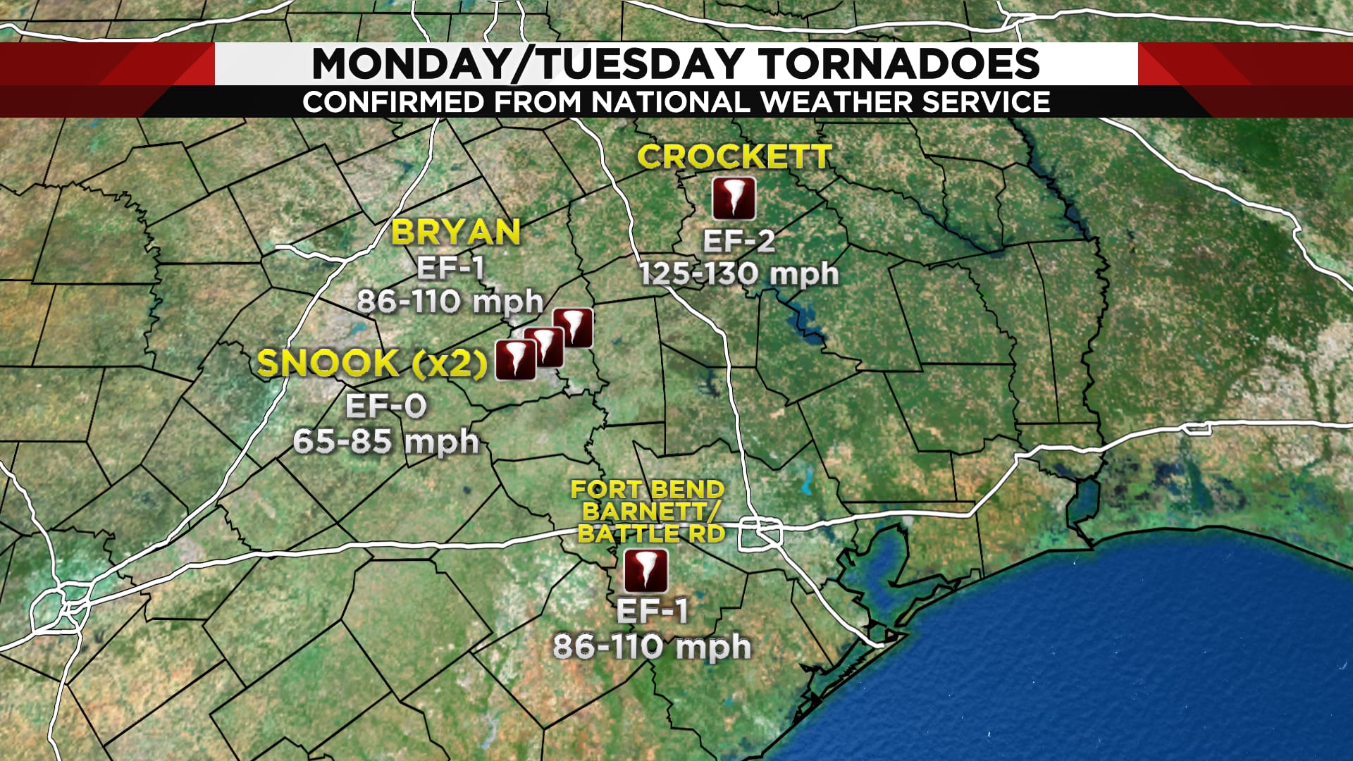 Fort Bend County, Crockett had tornadoes in last night's ...