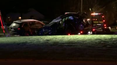 One dies, five injured in three-car crash near Monroe